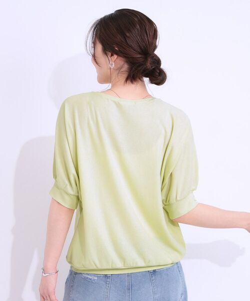 SHOO・LA・RUE / シューラルー カットソー | 【ひんやり/UV】ほんのりラメで大人上品 お袖リブ ドルマントップス | 詳細2