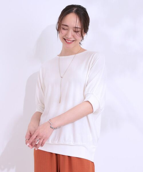 SHOO・LA・RUE / シューラルー カットソー | 【ひんやり/UV】ほんのりラメで大人上品 お袖リブ ドルマントップス | 詳細5