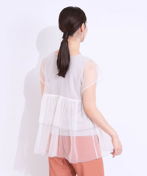SHOO・LA・RUE / シューラルー カットソー | 【S-LL/2点セット】程よい甘さをプラス Tシャツ+チュールトップス | 詳細11