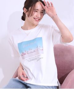 SHOO・LA・RUE / シューラルー Tシャツ | 【ひんやり/UVカット】選べる3柄 お袖チュールで差をつける ロゴプリントTシャツ