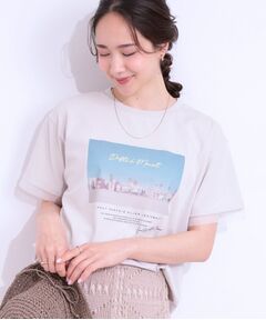 SHOO・LA・RUE / シューラルー Tシャツ | 【ひんやり/UVカット】選べる3柄 お袖チュールで差をつける ロゴプリントTシャツ