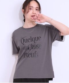 SHOO・LA・RUE / シューラルー Tシャツ | 【ひんやり/UVカット】選べる3柄 お袖チュールで差をつける ロゴプリントTシャツ