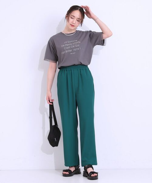 SHOO・LA・RUE / シューラルー Tシャツ | 【ひんやり/UVカット】選べる3柄 お袖チュールで差をつける ロゴプリントTシャツ | 詳細14