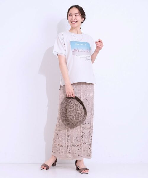 SHOO・LA・RUE / シューラルー Tシャツ | 【ひんやり/UVカット】選べる3柄 お袖チュールで差をつける ロゴプリントTシャツ | 詳細22