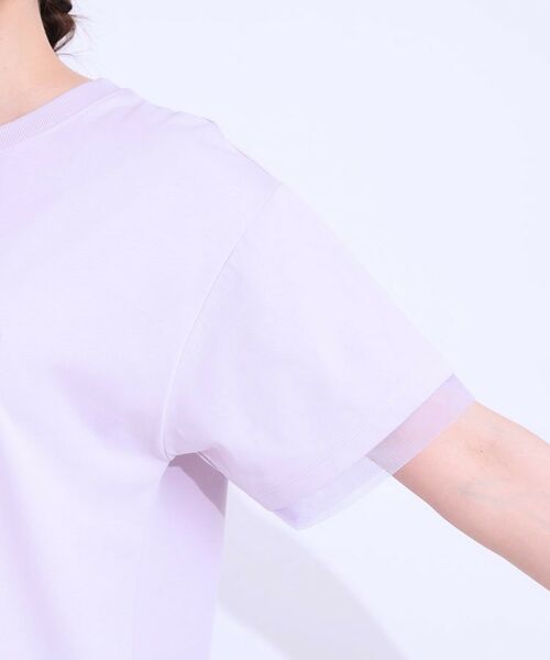 SHOO・LA・RUE / シューラルー Tシャツ | 【ひんやり/UVカット】選べる3柄 お袖チュールで差をつける ロゴプリントTシャツ | 詳細28