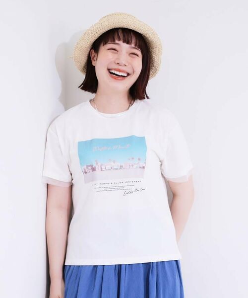 SHOO・LA・RUE / シューラルー Tシャツ | 【ひんやり/UVカット】選べる3柄 お袖チュールで差をつける ロゴプリントTシャツ | 詳細30