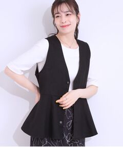 SHOO・LA・RUE / シューラルー ベスト | 【S-LL】いつものコーデにプラスワン 麻混ペプラムベスト