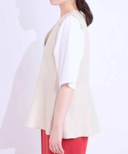 SHOO・LA・RUE / シューラルー ベスト | 【S-LL】いつものコーデにプラスワン 麻混ペプラムベスト | 詳細14