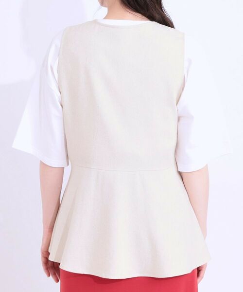 SHOO・LA・RUE / シューラルー ベスト | 【S-LL】いつものコーデにプラスワン 麻混ペプラムベスト | 詳細15