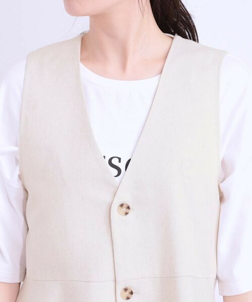 SHOO・LA・RUE / シューラルー ベスト | 【S-LL】いつものコーデにプラスワン 麻混ペプラムベスト | 詳細16