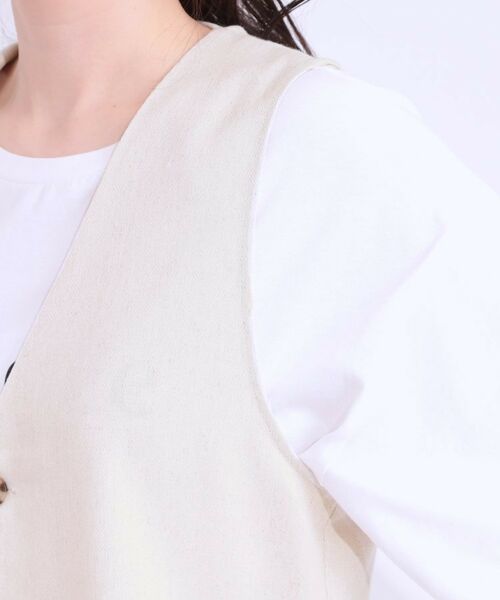 SHOO・LA・RUE / シューラルー ベスト | 【S-LL】いつものコーデにプラスワン 麻混ペプラムベスト | 詳細17