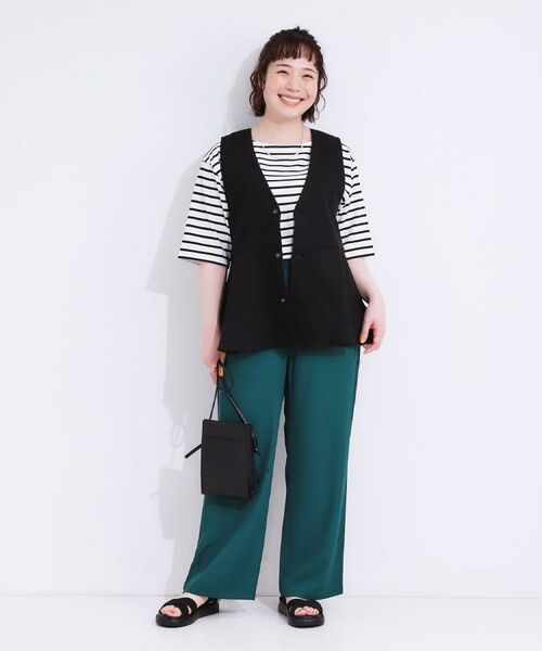 SHOO・LA・RUE / シューラルー ベスト | 【S-LL】いつものコーデにプラスワン 麻混ペプラムベスト | 詳細21