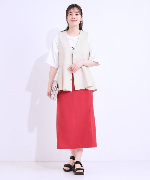 SHOO・LA・RUE / シューラルー ベスト | 【S-LL】いつものコーデにプラスワン 麻混ペプラムベスト | 詳細3