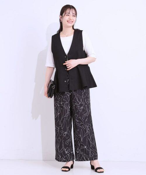 SHOO・LA・RUE / シューラルー ベスト | 【S-LL】いつものコーデにプラスワン 麻混ペプラムベスト | 詳細7