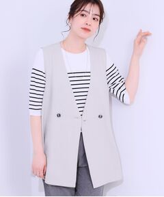 SHOO・LA・RUE / シューラルー ベスト | 【洗える】洗濯後しわになりにくい 麻調ダブルベスト