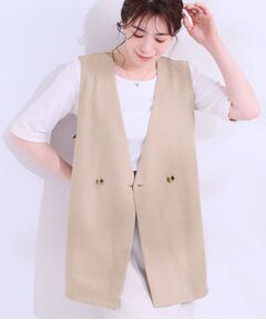 上品な ANDREA&Co. ベージュ ノースリーブベスト デザイン性