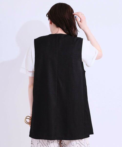 SHOO・LA・RUE / シューラルー ベスト | 【洗える】洗濯後しわになりにくい 麻調ダブルベスト | 詳細10