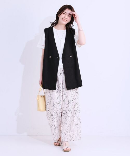 SHOO・LA・RUE / シューラルー ベスト | 【洗える】洗濯後しわになりにくい 麻調ダブルベスト | 詳細11