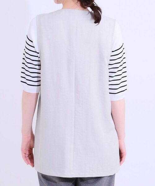 SHOO・LA・RUE / シューラルー ベスト | 【洗える】洗濯後しわになりにくい 麻調ダブルベスト | 詳細15