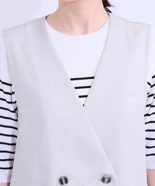 SHOO・LA・RUE / シューラルー ベスト | 【洗える】洗濯後しわになりにくい 麻調ダブルベスト | 詳細16