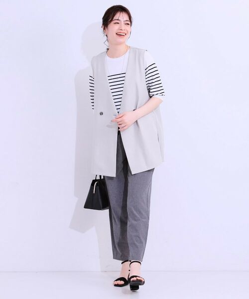 SHOO・LA・RUE / シューラルー ベスト | 【洗える】洗濯後しわになりにくい 麻調ダブルベスト | 詳細7