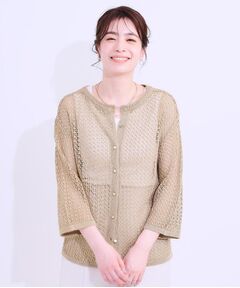 SHOO・LA・RUE / シューラルー カーディガン・ボレロ | 【S-LL/2WAY】ラメが華やか 透かしニットカーディガン