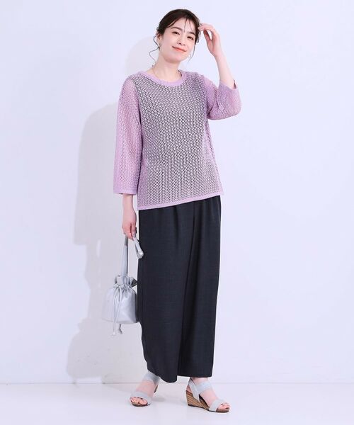 SHOO・LA・RUE / シューラルー カーディガン・ボレロ | 【S-LL/2WAY】ラメが華やか 透かしニットカーディガン | 詳細20