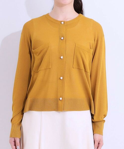 SHOO・LA・RUE / シューラルー カーディガン・ボレロ | 【洗える/ひんやり】パール調ボタンが目を惹く シアーニットカーディガン | 詳細13