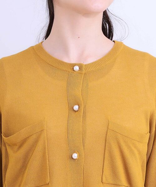 SHOO・LA・RUE / シューラルー カーディガン・ボレロ | 【洗える/ひんやり】パール調ボタンが目を惹く シアーニットカーディガン | 詳細16