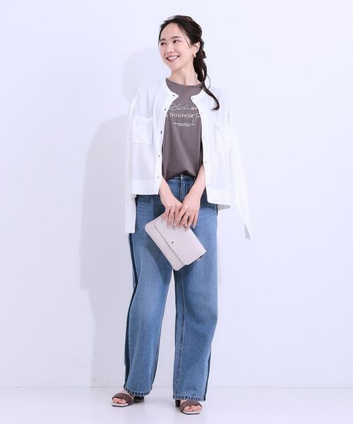 SHOO・LA・RUE / シューラルー カーディガン・ボレロ | 【洗える/ひんやり】パール調ボタンが目を惹く シアーニットカーディガン | 詳細3