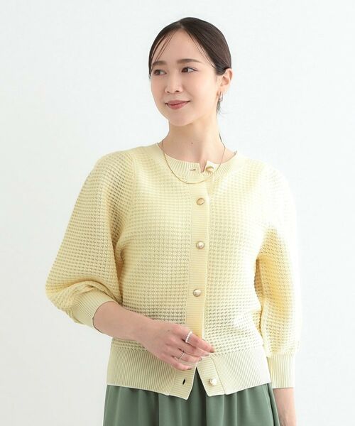 美品♡根々 リネンカーディガン ボレロ 群言堂 セール】 【S-LL】大人フェミニンな着こなしに 透かし編みニット