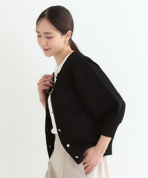 SHOO・LA・RUE / シューラルー カーディガン・ボレロ | 【S-LL】大人フェミニンな着こなしに 透かし編みニットカーディガン | 詳細5