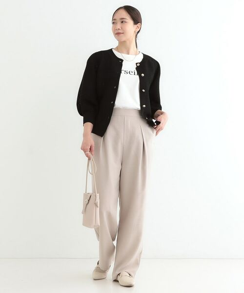 セール】 【S-LL】大人フェミニンな着こなしに 透かし編みニット