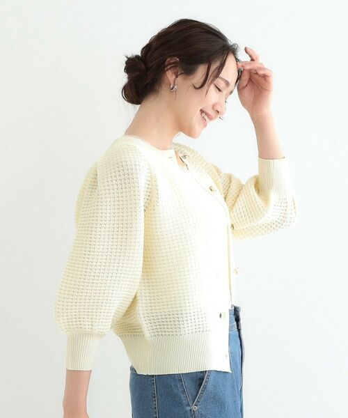 SHOO・LA・RUE / シューラルー カーディガン・ボレロ | 【S-LL】大人フェミニンな着こなしに 透かし編みニットカーディガン | 詳細9