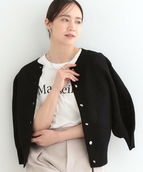 SHOO・LA・RUE/シューラルー 透かし編みニットカーディガン ブラック(019) 02(M) SHOO・LA・RUE/シューラルー 透かし編みニットカーディガン ブラック(019) 02(M)