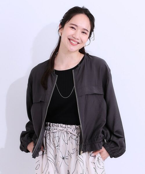 SHOO・LA・RUE / シューラルー レザーブルゾン・ジャケット | 【S-LL】大人のシアー感が魅力 ドロストブルゾン | 詳細5