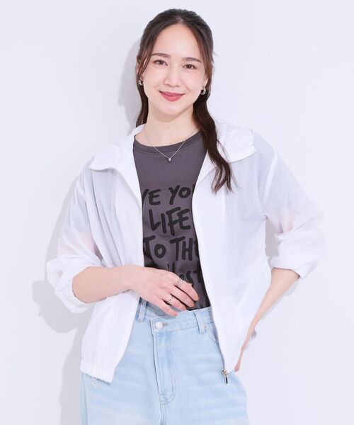 SHOO・LA・RUE / シューラルー レザーブルゾン・ジャケット | 【S-LL】程よいシアー感 大人世代の軽やかフードブルゾン | 詳細1