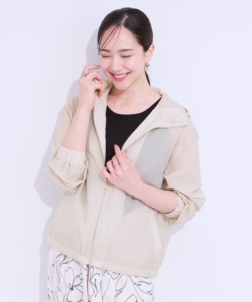 SHOO・LA・RUE / シューラルー レザーブルゾン・ジャケット | 【S-LL】程よいシアー感 大人世代の軽やかフードブルゾン | 詳細10