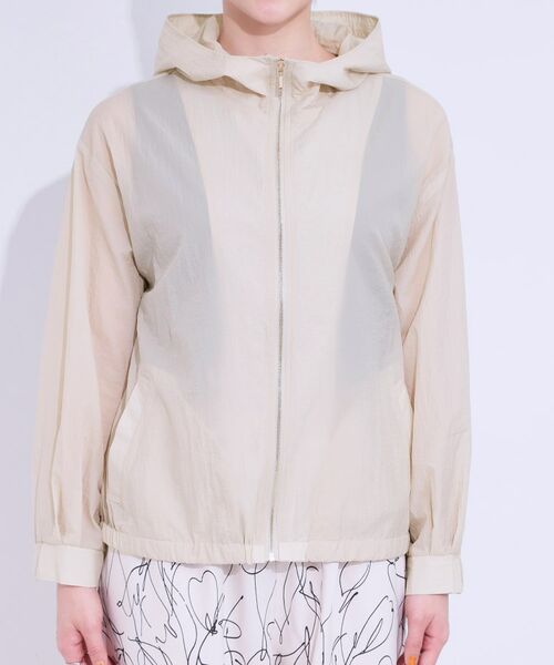 SHOO・LA・RUE / シューラルー レザーブルゾン・ジャケット | 【S-LL】程よいシアー感 大人世代の軽やかフードブルゾン | 詳細13