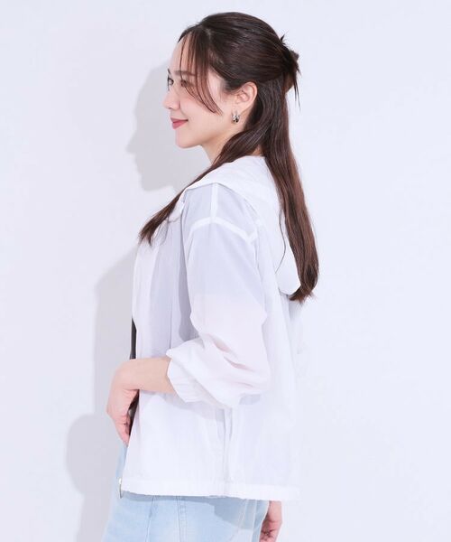 SHOO・LA・RUE / シューラルー レザーブルゾン・ジャケット | 【S-LL】程よいシアー感 大人世代の軽やかフードブルゾン | 詳細2