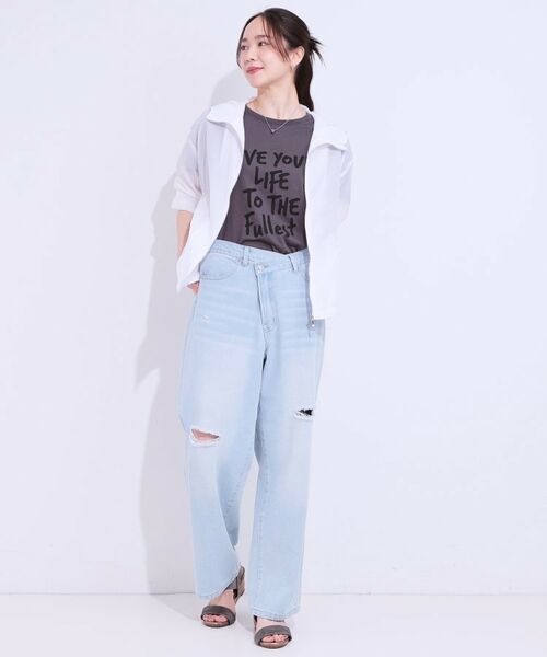 SHOO・LA・RUE / シューラルー レザーブルゾン・ジャケット | 【S-LL】程よいシアー感 大人世代の軽やかフードブルゾン | 詳細3