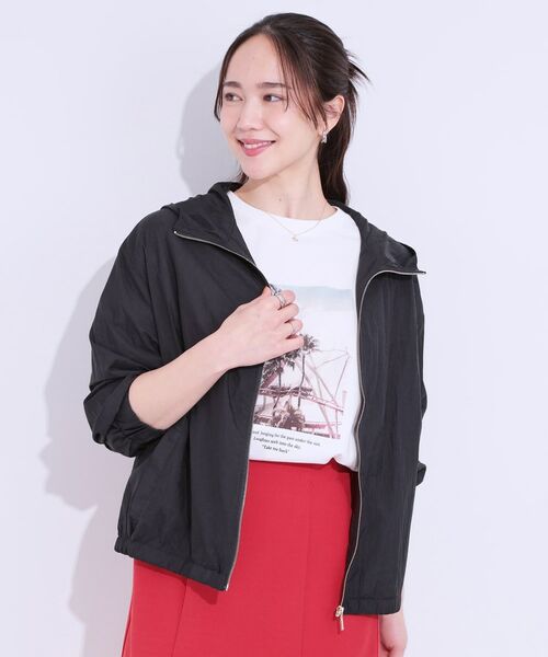 SHOO・LA・RUE / シューラルー レザーブルゾン・ジャケット | 【S-LL】程よいシアー感 大人世代の軽やかフードブルゾン | 詳細5