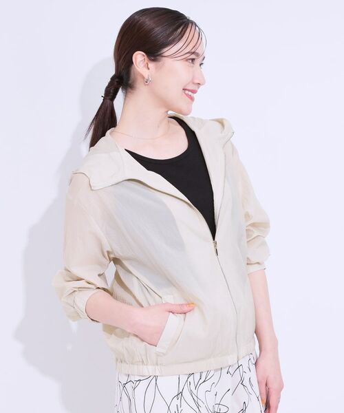 SHOO・LA・RUE / シューラルー レザーブルゾン・ジャケット | 【S-LL】程よいシアー感 大人世代の軽やかフードブルゾン | 詳細9