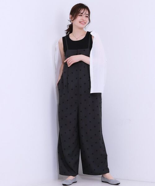 SHOO・LA・RUE/シューラルー 【S-LL】着丈が調節できる 大人の麻調サロペット チャコールグレー(614) 04(LL) SHOO・LA・RUE/シューラルー 【S-LL】着丈が調節できる 大人の麻調サロペット チャコールグレー(614) 04(LL)