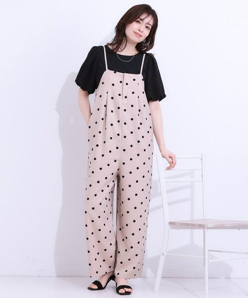 SHOO・LA・RUE/シューラルー 【S-LL】着丈が調節できる 大人の麻調サロペット ベージュ(652) 04(LL) SHOO・LA・RUE/シューラルー 【S-LL】着丈が調節できる 大人の麻調サロペット ベージュ(652) 04(LL)