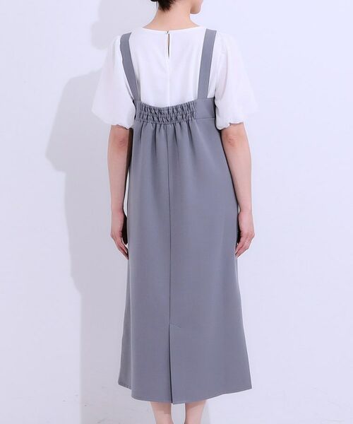 SHOO・LA・RUE / シューラルー ロング・マキシ丈ワンピース | 【S-LL/肩紐調整可能】Iラインシルエットですっきりと タック切替ジャンドレ | 詳細15