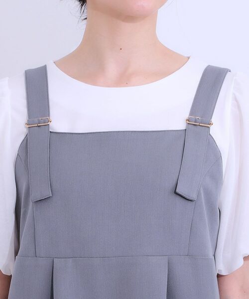SHOO・LA・RUE / シューラルー ロング・マキシ丈ワンピース | 【S-LL/肩紐調整可能】Iラインシルエットですっきりと タック切替ジャンドレ | 詳細16