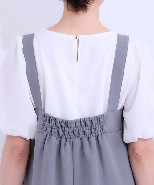 SHOO・LA・RUE / シューラルー ロング・マキシ丈ワンピース | 【S-LL/肩紐調整可能】Iラインシルエットですっきりと タック切替ジャンドレ | 詳細17