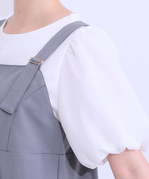 SHOO・LA・RUE / シューラルー ロング・マキシ丈ワンピース | 【S-LL/肩紐調整可能】Iラインシルエットですっきりと タック切替ジャンドレ | 詳細18