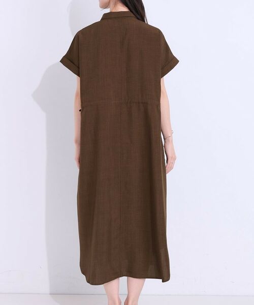 SHOO・LA・RUE / シューラルー ロング・マキシ丈ワンピース | 【S-LL】お顔周りすっきり 麻調スキッパーシャツワンピース | 詳細19